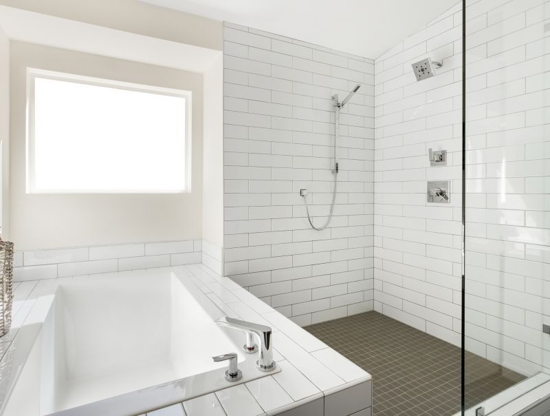 Shower with Subway Tile Walls